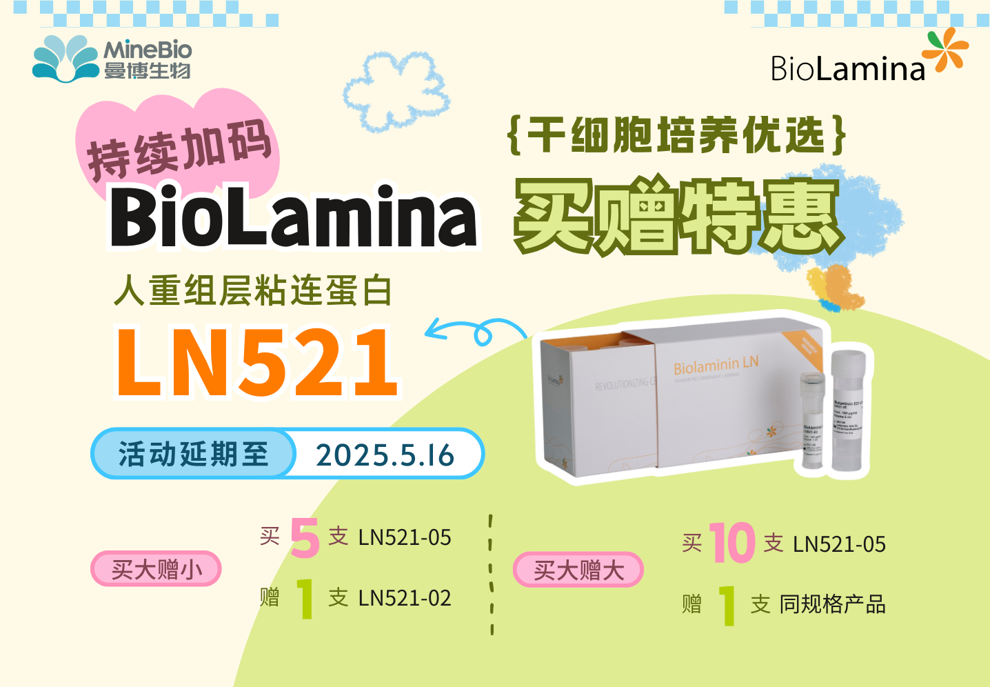 活動加碼！干細胞培養優選蛋白LN521買贈特惠持續進行中